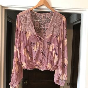 ONE OF A KIND Free People sheer floral blouse